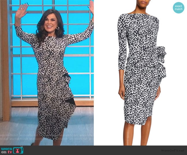 Chiara Boni La Petite Robe Zelma Side-Shirred Printed Dress worn by Marie Osmond on The Talk