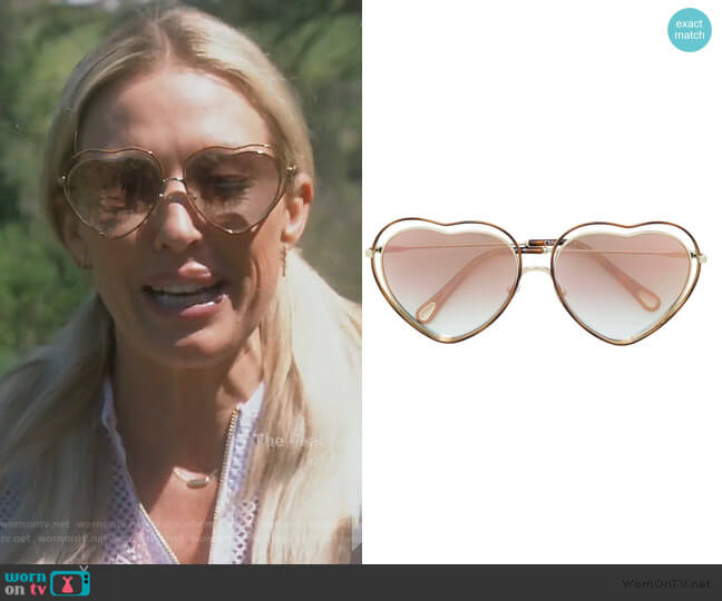 Chloe heart shaped sunglasses worn by Braunwyn Windham-Burke on The Real Housewives of Orange County