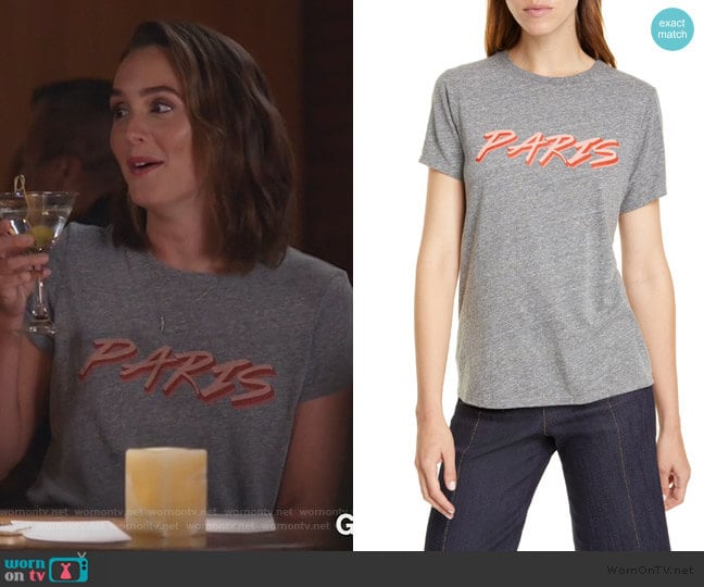 Cinq a Sept Paris Crewneck Tee worn by Angie (Leighton Meester) on Single Parents