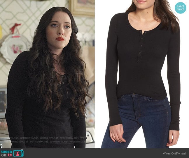 Splendid Classic Henley Thermal worn by Jules Wiley (Kat Dennings) on Dollface