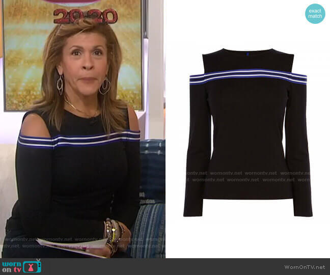 Karen Millen Cold Shoulder Jersey Top worn by Hoda Kotb on Today