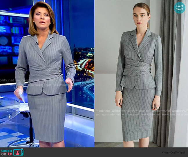The Fold London Collingham Jacket worn by Norah O'Donnell on CBS Evening News