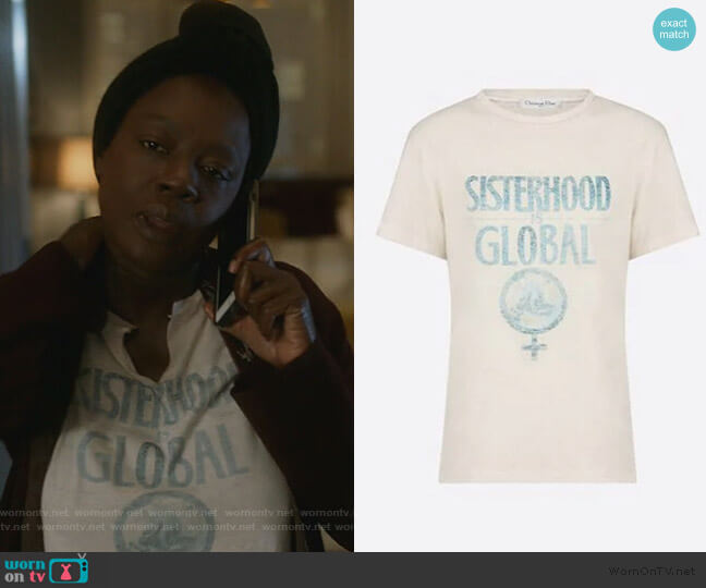 Dior Sisterhood is Global Tee worn by Annalise Keating (Viola Davis) on How to Get Away with Murder