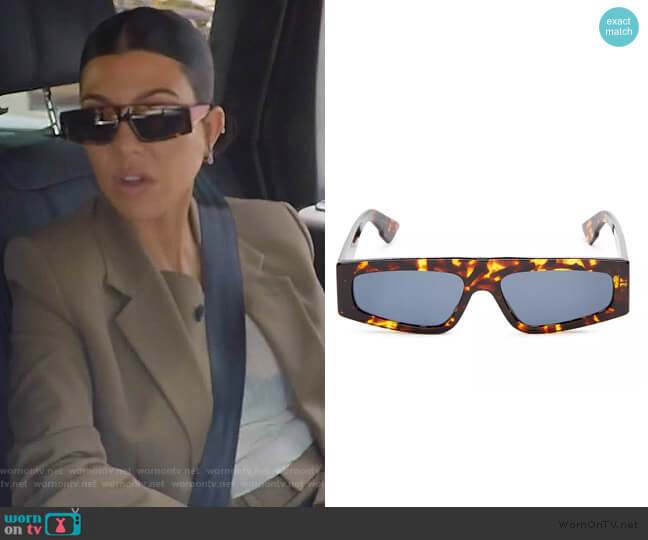 Dior Power Slim Square Sunglasses worn by Kourtney Kardashian on Keeping Up with the Kardashians