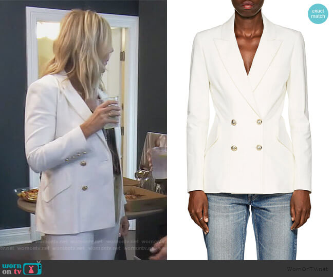 Derek Lam 10 Crosby Cotton Double-Breasted Blazer worn by Vicki Gunvalson on The Real Housewives of Orange County