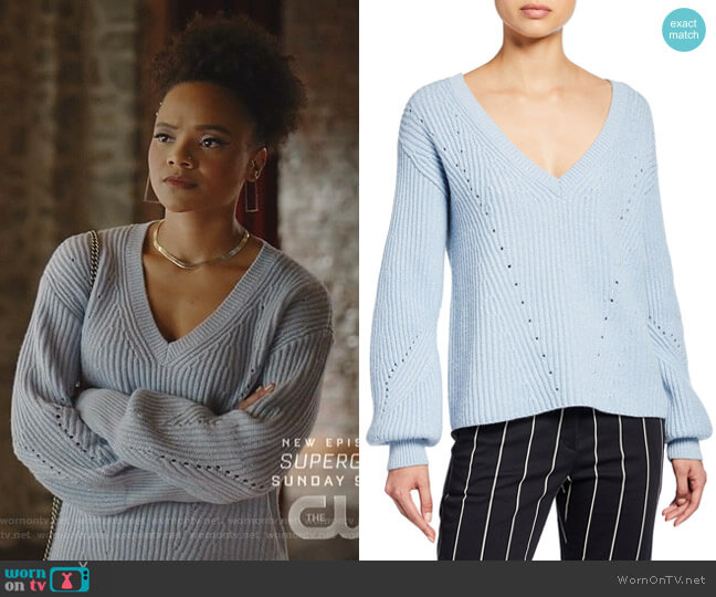 Derek Lam 10 Crosby Ribbed V-Neck Sweater
