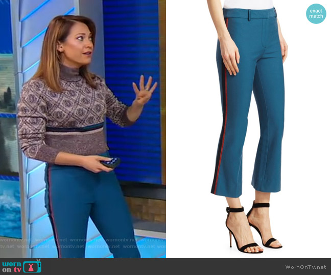 Derek Lam 10 Crosby Side Stripe Cropped Flare Pants worn by Ginger Zee on Good Morning America