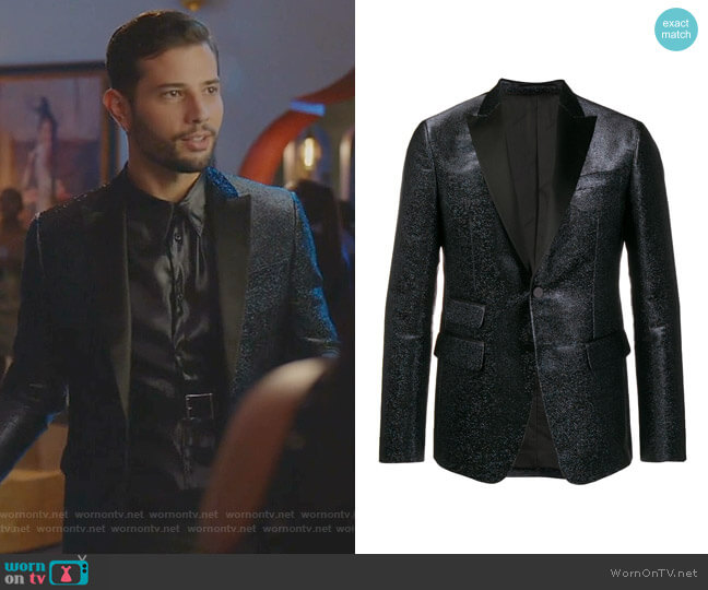 Dsquared2 Glitter Tailored Blazer worn by Sam Flores (Rafael de la Fuente) on Dynasty