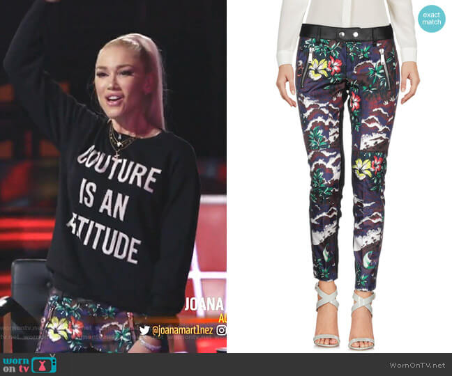 Dsquared2 Hawaiian Print Trousers worn by Gwen Stefani on The Voice