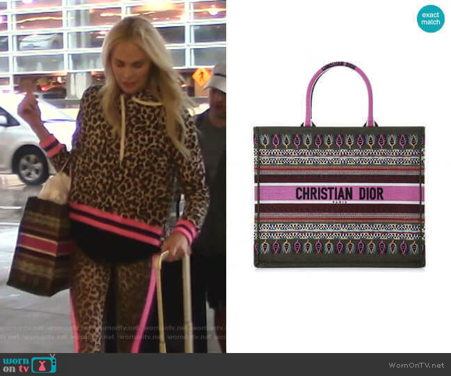Christian Dior Embroidered Book Tote Bag worn by Kameron Westcott on The Real Housewives of Dallas