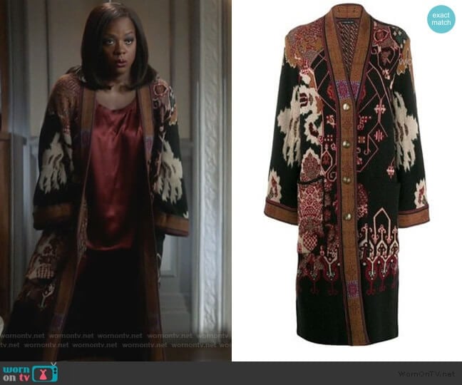 Etro Printed Cardi Coat worn by Annalise Keating (Viola Davis) on How to Get Away with Murder