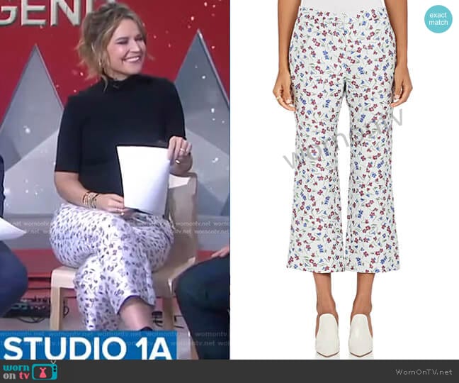 Altuzarra Floral-Jacquard Flared Crop Pants worn by Savannah Guthrie on Today