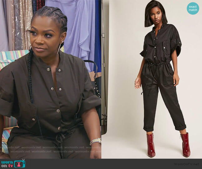 Forever 21 Snap Button Jumpsuit worn by Kandi Burruss on The Real Housewives of Atlanta