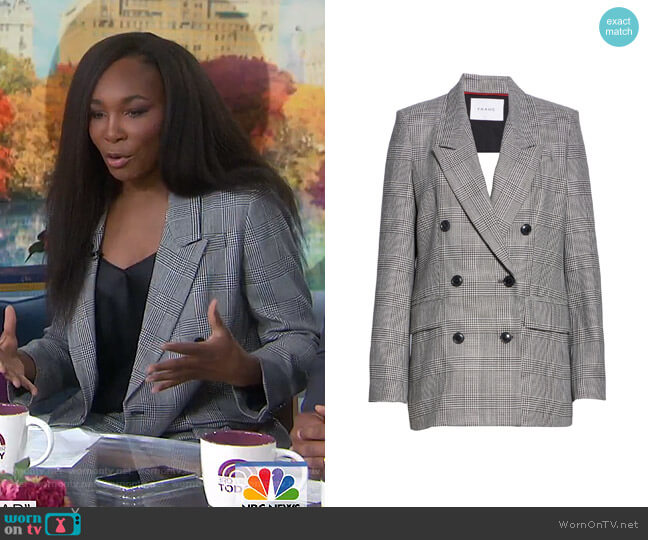 Frame Glen Plaid Double Breasted Blazer