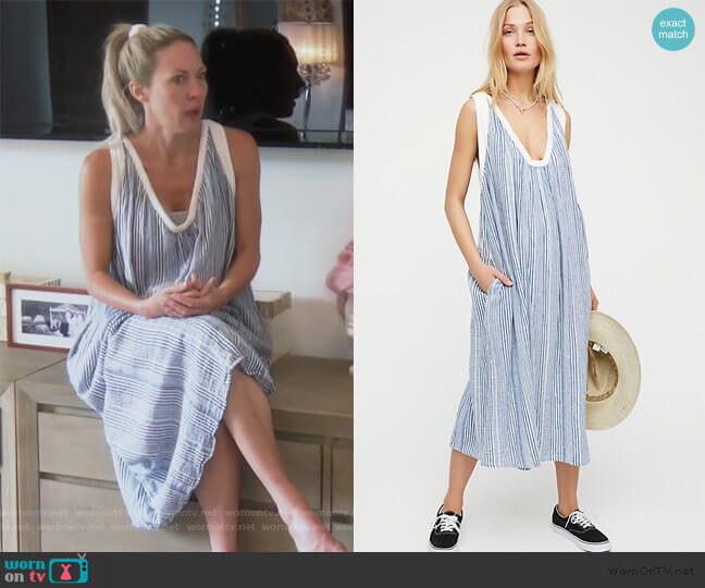 Free People Beckett Midi Dress worn by Braunwyn Windham-Burke on The Real Housewives of Orange County