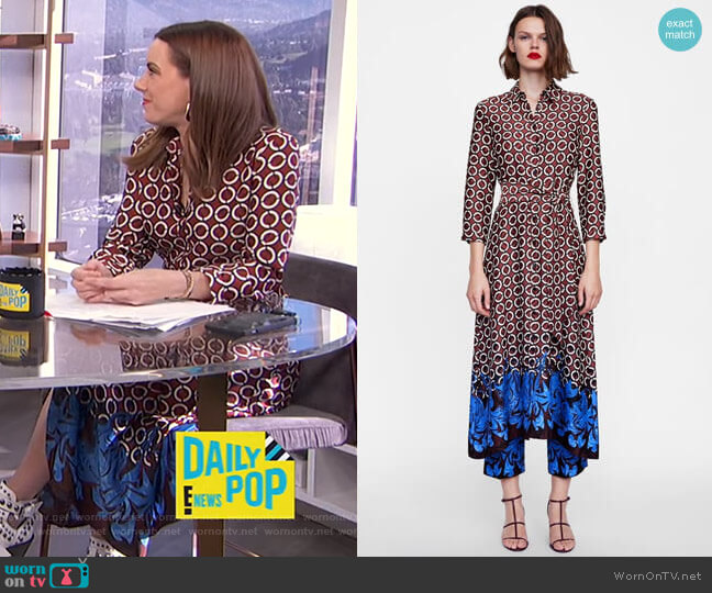 Zara Geometric Print Tunic worn by Melanie Bromley on E! News
