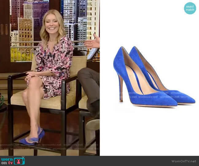 Gianvito Rossi Gianvito Suede Pumps worn by Kelly Ripa on Live with Kelly and Mark