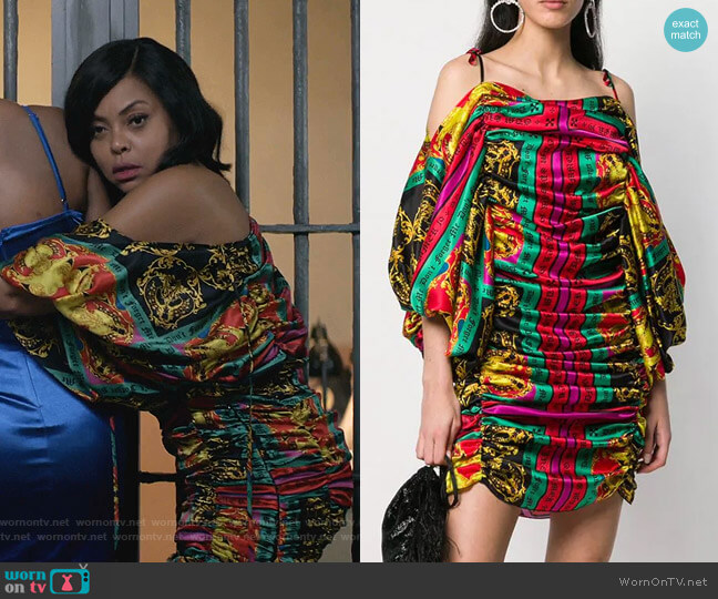 Giuseppe Di Morabito Patterned Gathered Dress worn by Cookie Lyon (Taraji P. Henson) on Empire