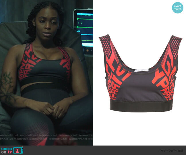 Givenchy Logo Sports Bra worn by Anissa Pierce (Nafessa Williams) on Black Lightning
