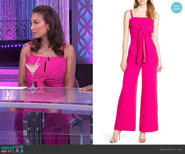 Harlyn Tie Front Jumpsuit worn by Jeannie Mai on The Real