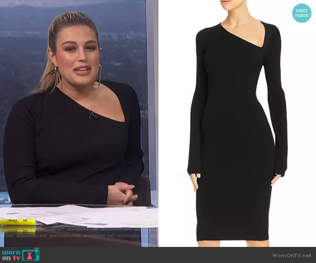 Helmut Lang Asymmetric Ribbed Bodycon Dress worn by Carissa Loethen Culiner on E! News