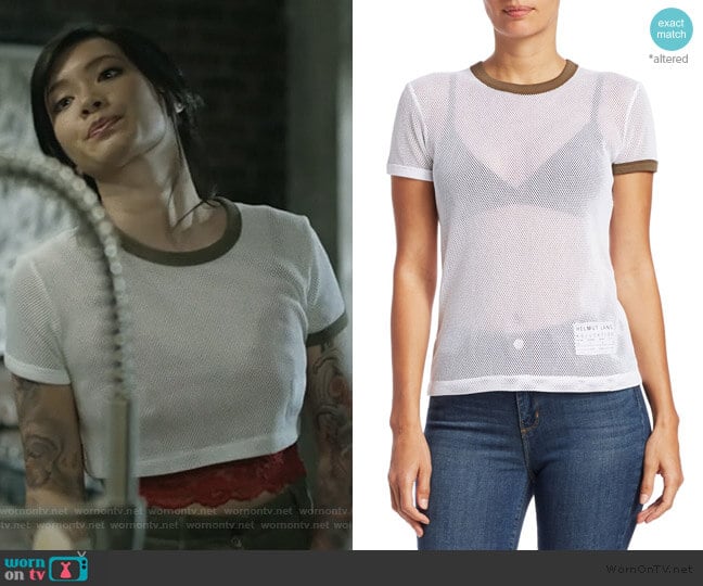 Helmut Lang Mesh Baby Ringer Tee