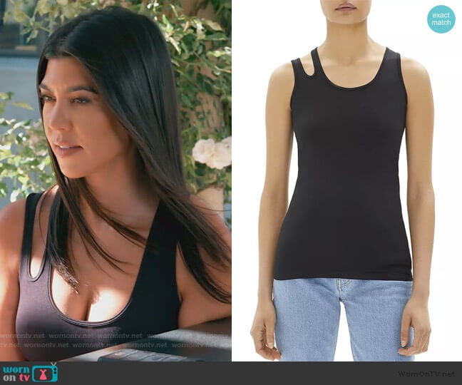 Helmut Lang Slashed Seamless Tank Top worn by Kourtney Kardashian on Keeping Up with the Kardashians