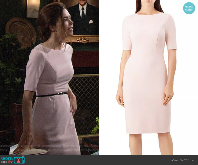 Hobbs London Annabeth Sheath Dress worn by Victoria Newman (Amelia Heinle) on The Young and the Restless
