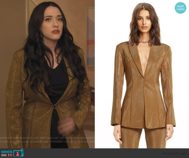 I Am Gia Gold Mariah Blazer worn by Jules Wiley (Kat Dennings) on Dollface