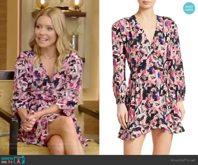 Iro Bloomy Printed Wrap Dress worn by Kelly Ripa on Live with Kelly and Mark