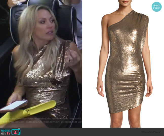 IRO Exciter Sequin One-Shoulder Mini Dress worn by Braunwyn Windham-Burke on The Real Housewives of Orange County