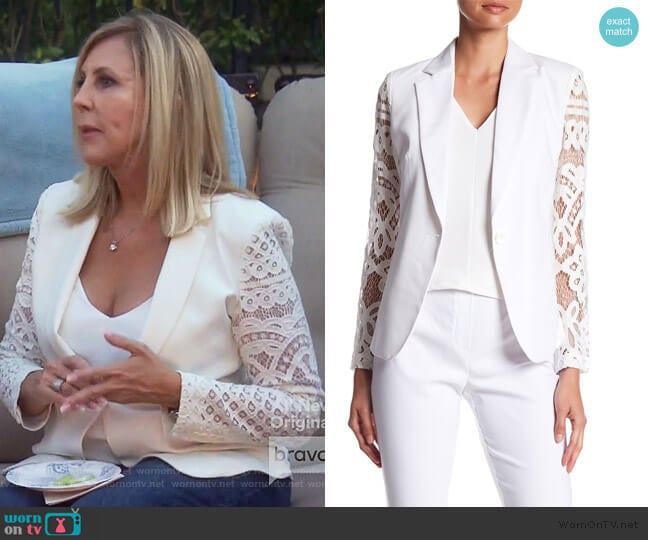Insight Lace Back Blazer worn by Vicki Gunvalson on The Real Housewives of Orange County