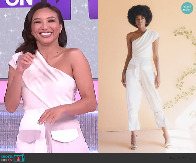 Izayla Off the Shoulder Bodysuit worn by Jeannie Mai on The Real