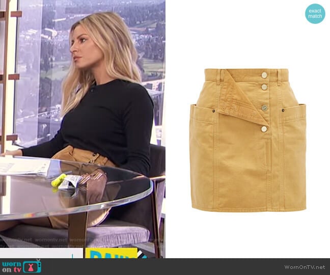 Jacquemus Nimes Denim Mini Skirt worn by Morgan Stewart on E! News