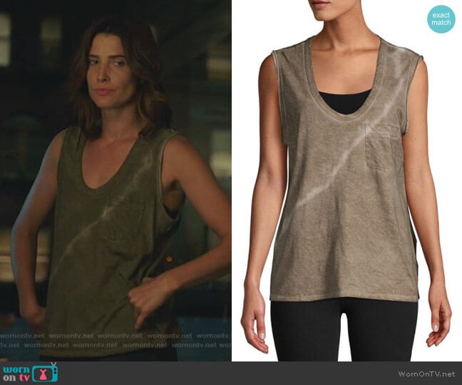 James Perse Tie-Dye Cotton Tank Top worn by Dex Parios (Cobie Smulders) on Stumptown