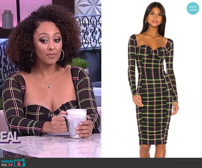 Jonathan Simkhai x REVOLVE Ruched Midi Dress worn by Tamera Mowry on The Real
