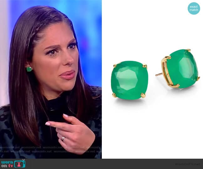 Kate Spade Small Square Stud Earrings worn by Abby Huntsman on The View