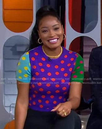 Keke’s polka dot sweater on GMA Strahan Sara And Keke
