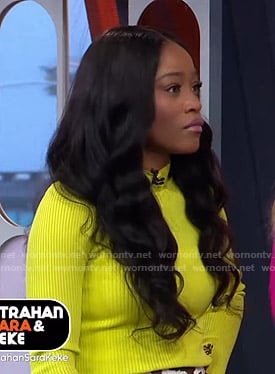Keke’s yellow ribbed sweater on GMA Strahan Sara And Keke