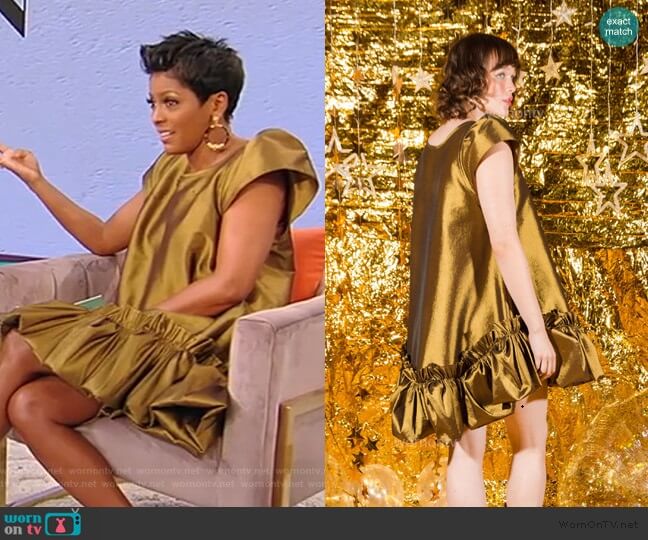 Kelsey Randall Metallic Puff Dress worn by Tamron Hall on Tamron Hall Show