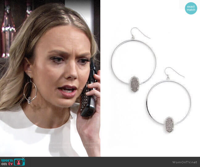 Kendra Scott Elora Hoop Earrings worn by Abby Newman (Melissa Ordway) on The Young and the Restless