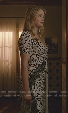 Kirby’s white leopard print dress on Dynasty