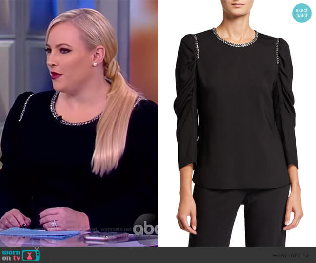 Kobi Halperin Logan Crewneck 3/4-Sleeve Blouse worn by Meghan McCain on The View