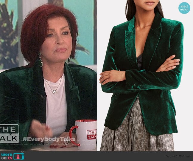 L'Agence Chamberlain Velvet Blazer worn by Sharon Osbourne on The Talk