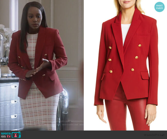 L'Agence Kenzie Double Breasted Blazer worn by Michaela Pratt (Aja Naomi King) on How to Get Away with Murder
