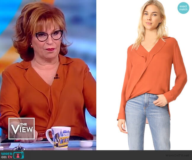 L'Agence Rita Drape Blouse worn by Joy Behar on The View