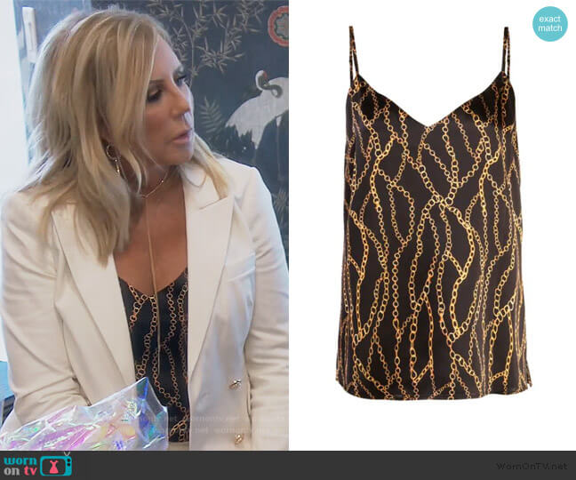 L'Agence Chain Print Camisole Top worn by Vicki Gunvalson on The Real Housewives of Orange County