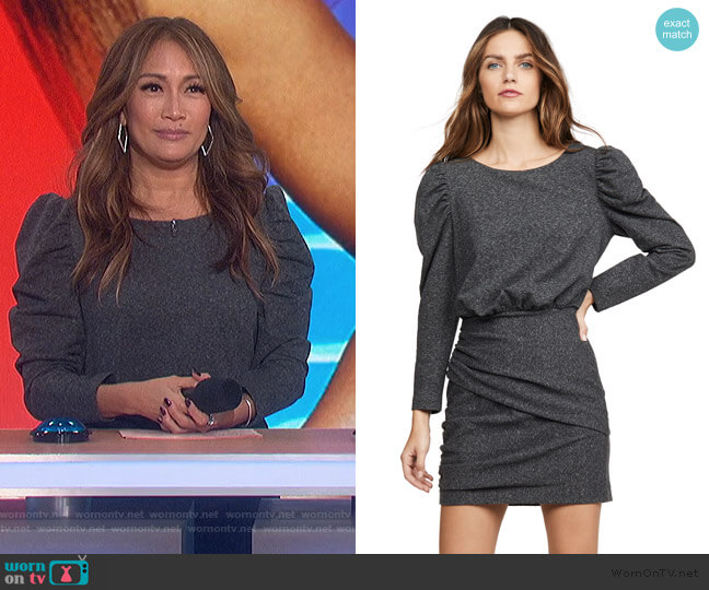 La Vie Rebecca Taylor Long Sleeve French Terry Dress worn by Carrie Inaba on The Talk