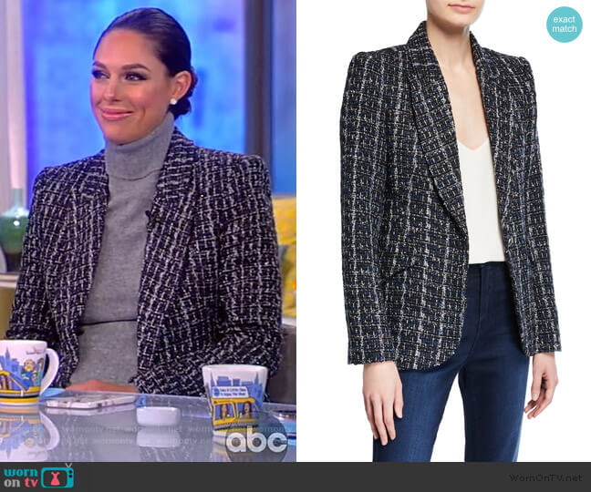 L'Agence Chamberlain Tweed Blazer worn by Abby Huntsman on The View