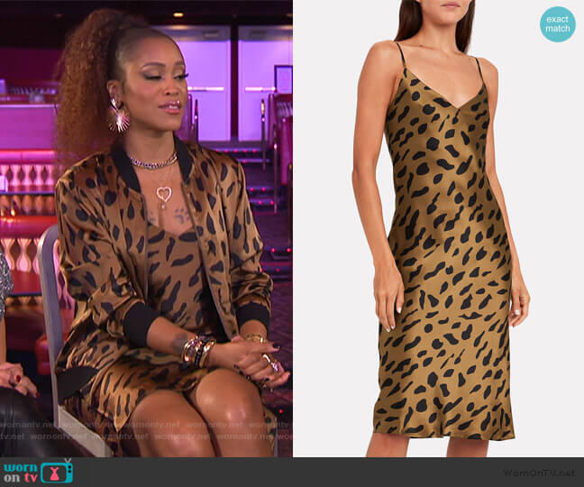 L'Agence Jodie Cheetah Print Silk Slipdress worn by Eve on The Talk